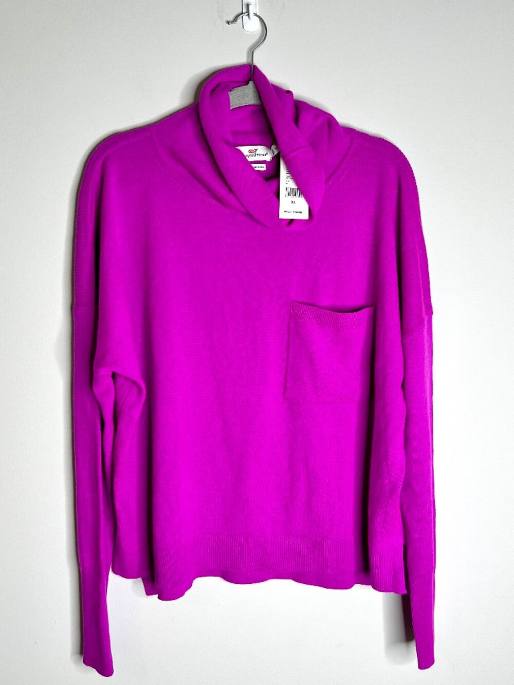 Vineyard Vines Magenta Roll Neck Sweater Cashmere Wool Blend Preppy Sz XL NWT